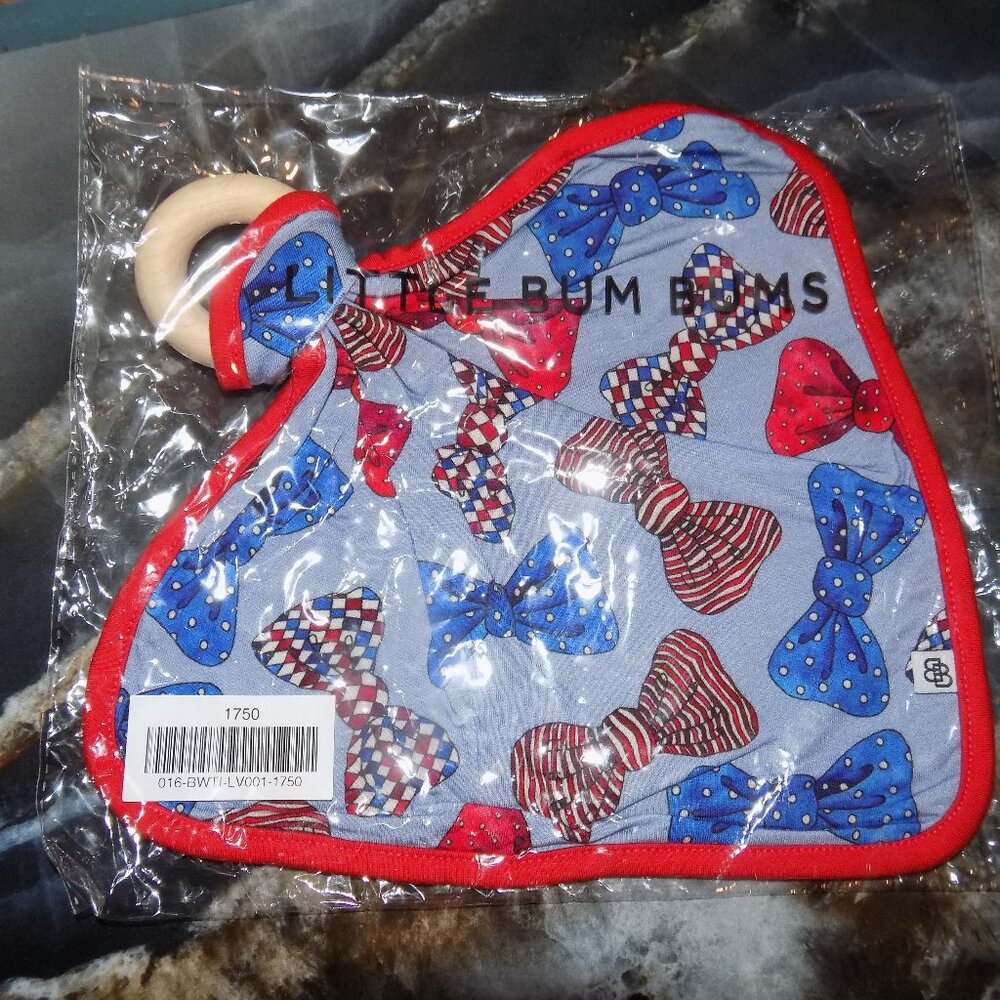 Little Bum Bums All Tied Up Lovey W/Wood Teether NEW